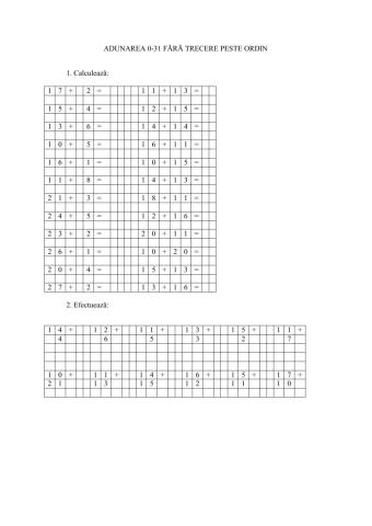 Adunarea 0-31