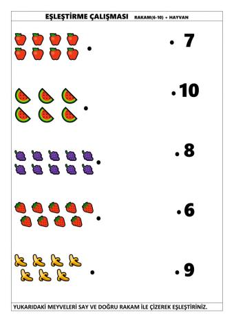 Rakamlarla eşleştirme 6-10