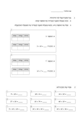 כפל בעשרות, מאות שלמות