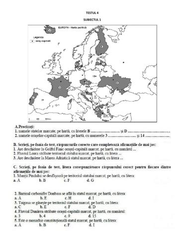 Recapitulare bac-test 4