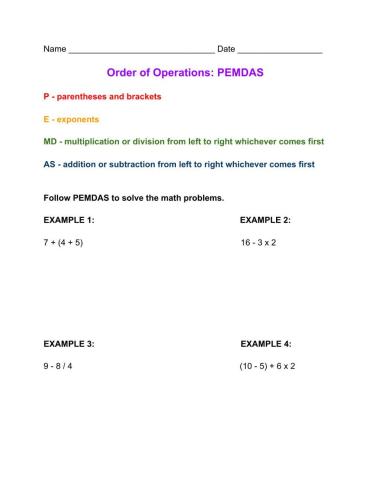 Order of Operations Practice