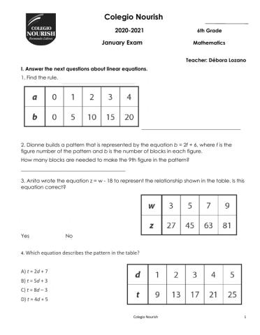 Math Exam Jan