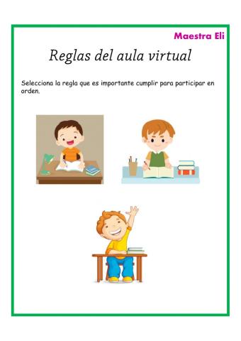 Reglas aula virtual