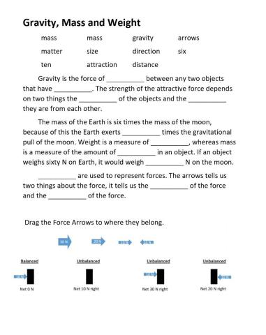 Gravity, Forces and Weight