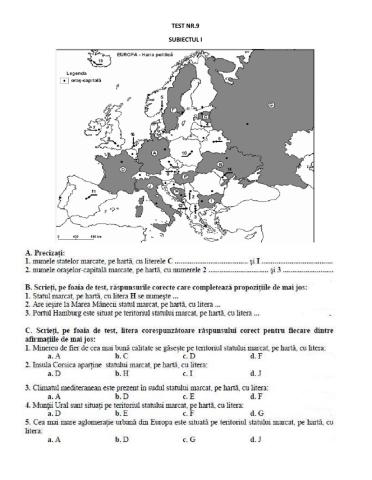 Recapitulare bac-test 9