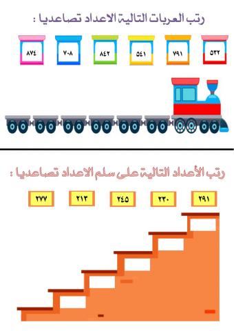 ترتيب الاعداد تصاعديا