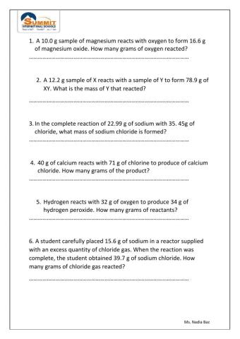 Law of conservation of mass