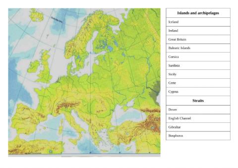 European islands, archipelagos and straits 1