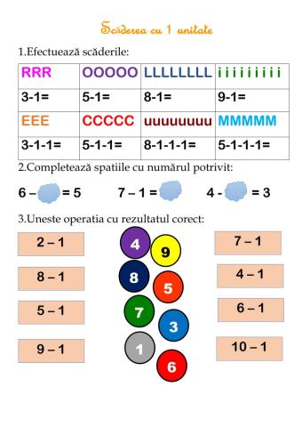 Scaderea cu o unitate