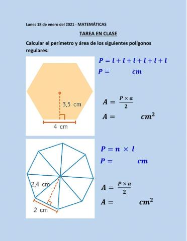 Área de polígono regular