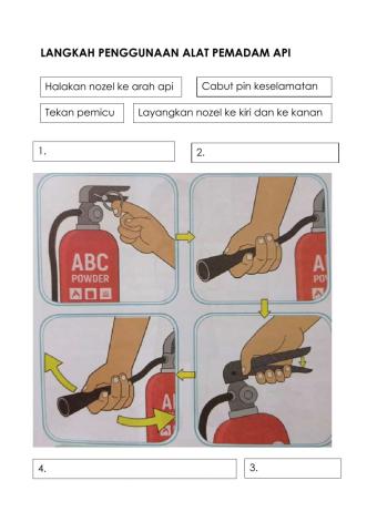 kaedah penggunaan alat pemadam kebakaran