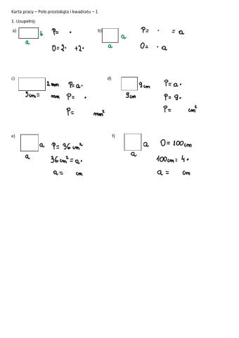 Pole prostokąta i kwadratu