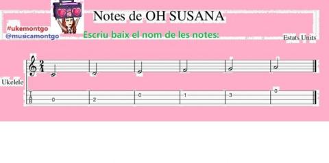 Ukelele: notes del DO al LA