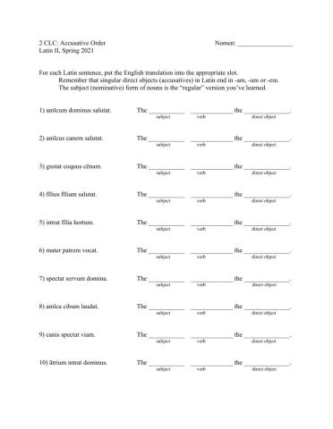 CLC 2 Word Order