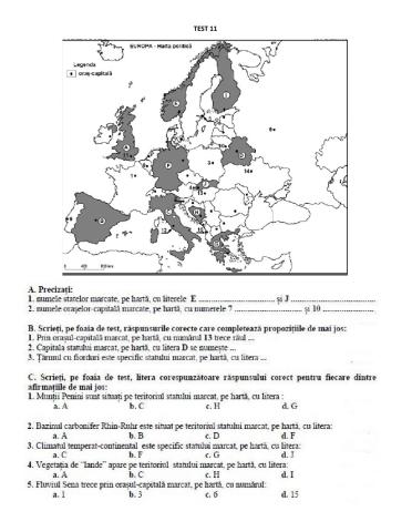 Recapitulare bac-test 11