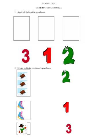 Fisa de lucru cifrele in limitele 1-3
