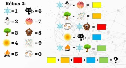 Sčítání a odčítání celých čísel - rébus 3