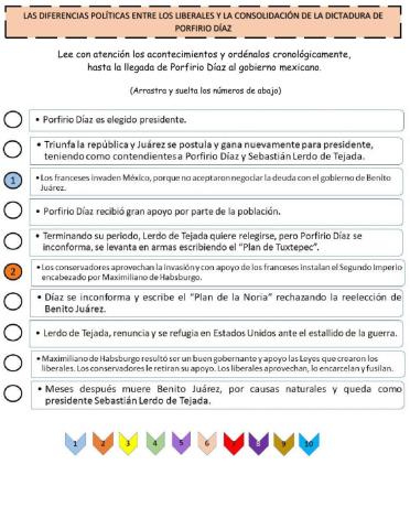 Las diferencias políticas entre los liberales y la consolidación de la dictadura de Porfirio Díaz