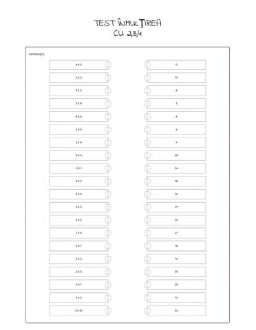 Test-Inmultire2, 3, 4