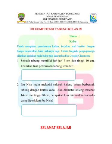 Tes tabung kelas ix