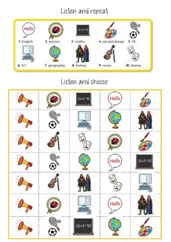 Unit 1 new tiger 4 listen and choose vocab