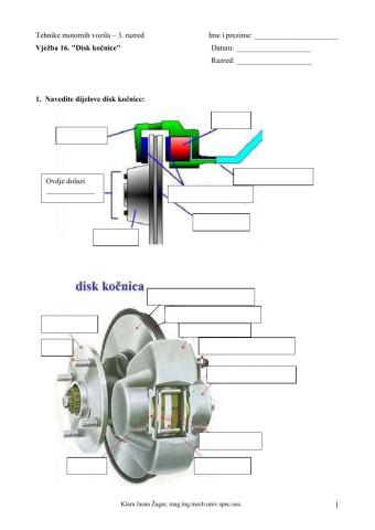 Vježba 16 - Disk kočnice