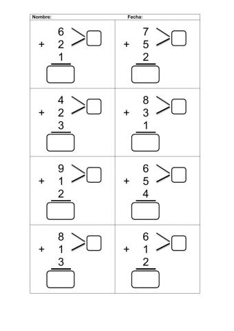 Sumas de tres sumandos