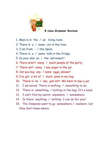 B class Grammar Revision (4,5,6)