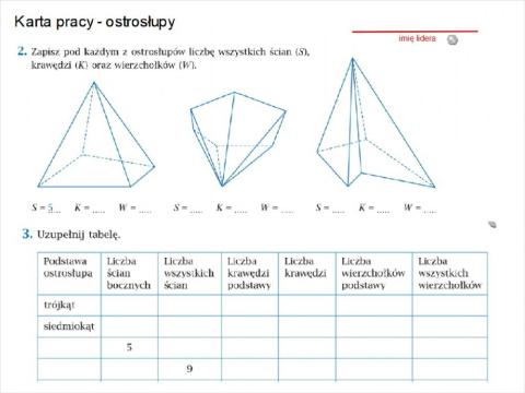 Karta pracy - ostrosłupy