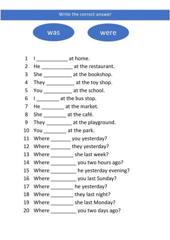 Module 8 : Where were you yesterday (was and were)