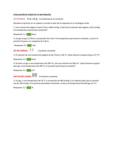 Evaluación Leyes de los gases