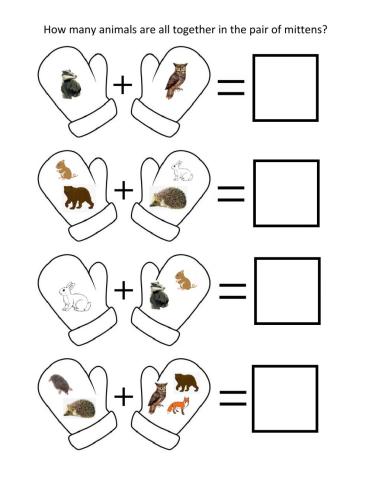 How many animals are in the pair of mitens?