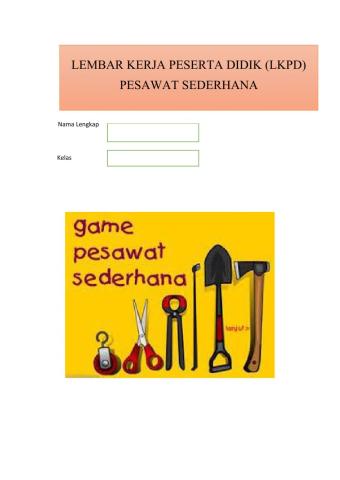 Lkpd pesawat sederhana