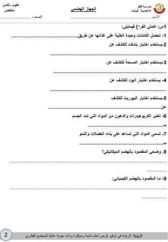 أوراق  عمل اثرائية--الجهاز الهضمي