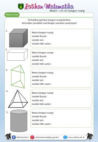 Matematika ciri-ciri bangun ruang