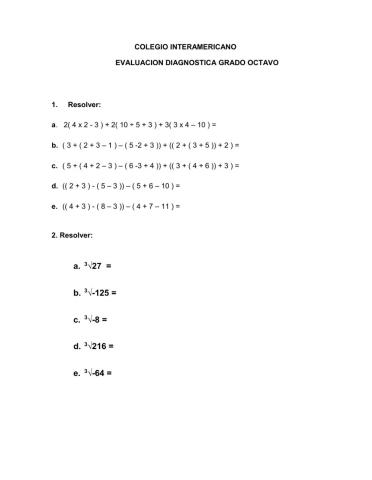 Evaluacion diagnostica 8