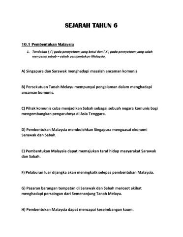 Sejarah tahun 6