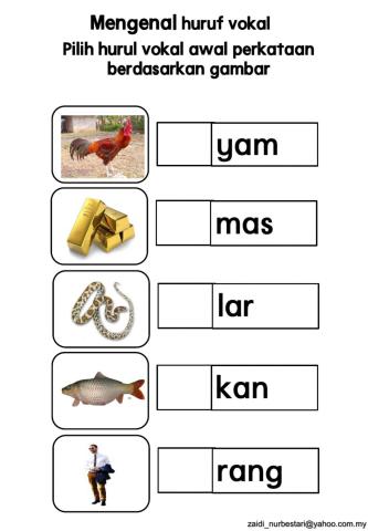 Mengenal huruf vokal