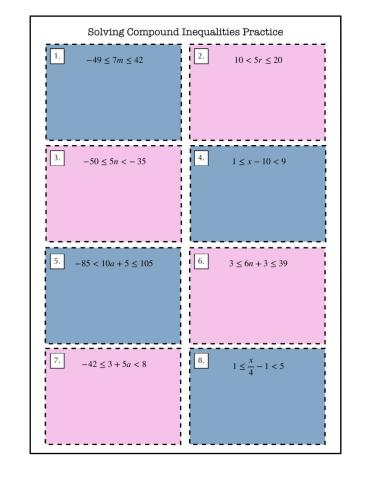 Solving Compound Inequalities Practice