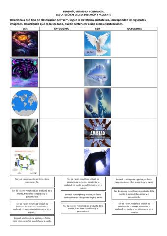 Las clasificaciones del ser