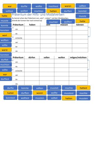 Präteritum Hilfs- und Modalverben