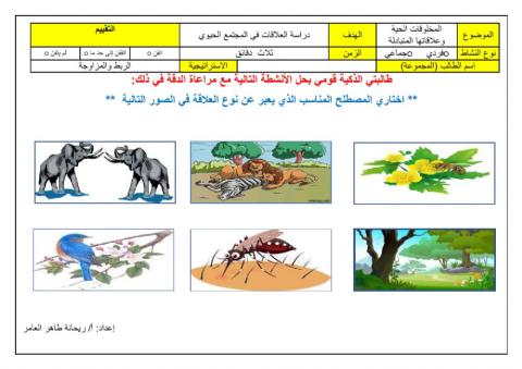 تقويم العلاقات البيئية في الالمجتمع الحيوي