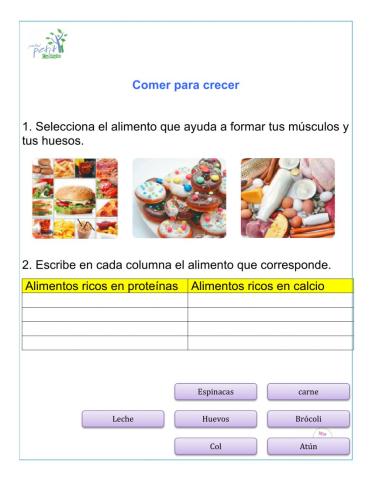 Comer para crecer