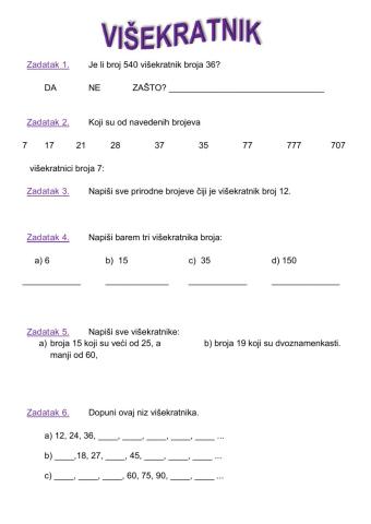 5.3.2. Višekratnici