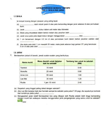 Geografi Tingkatan 2 Bab 1 (Skala dan Jarak 1)