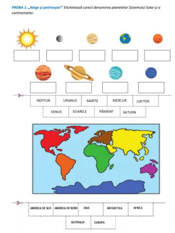 Potrivește planetele și continentele