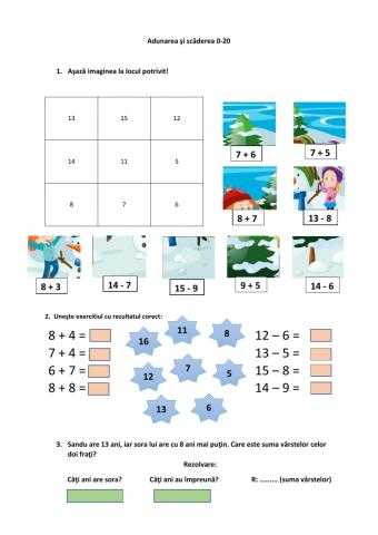 Adunarea scaderea 0-20