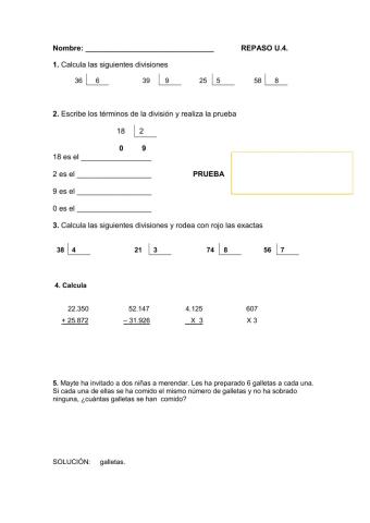 Repaso divisiones y calculo