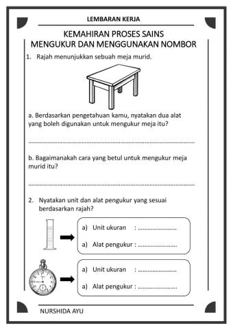 Mengukur dan menggunakan nombor