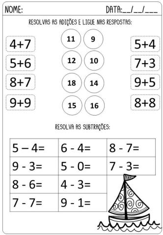 Revisão adição e subtração simples